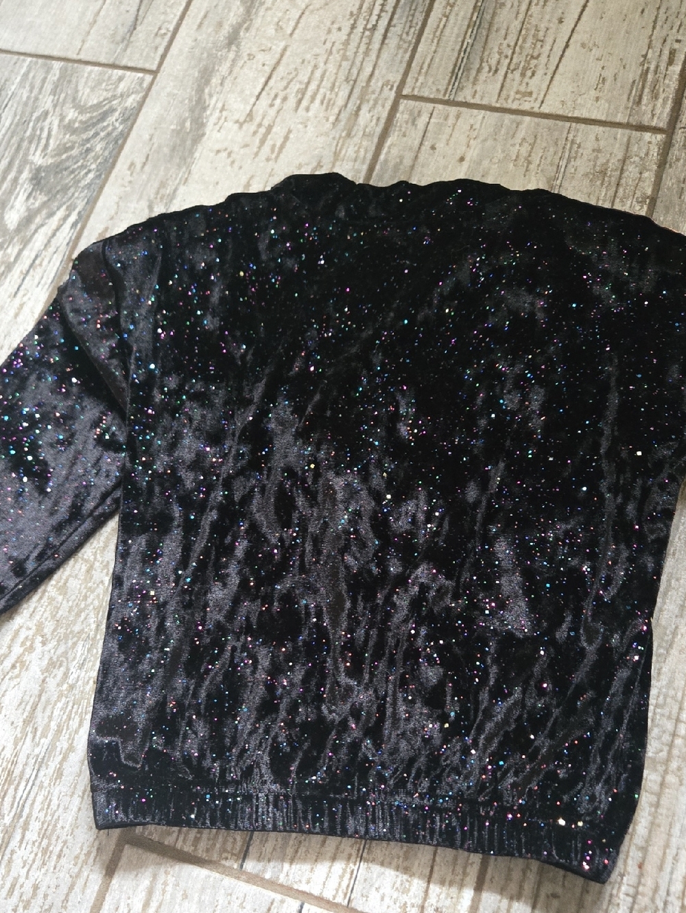 Barbie Black Velvet Hoodie Set with Pink Sequin Logo and Rainbow Stripes - Picture 4 of 4